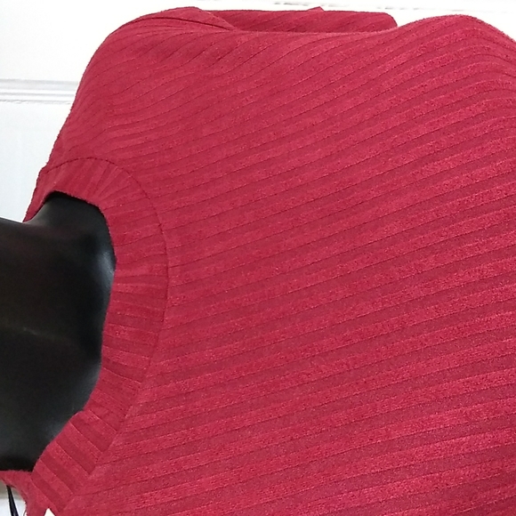 NWT Zara Red Ribbed CrewNeck Shift Dress - Picture 4 of 5